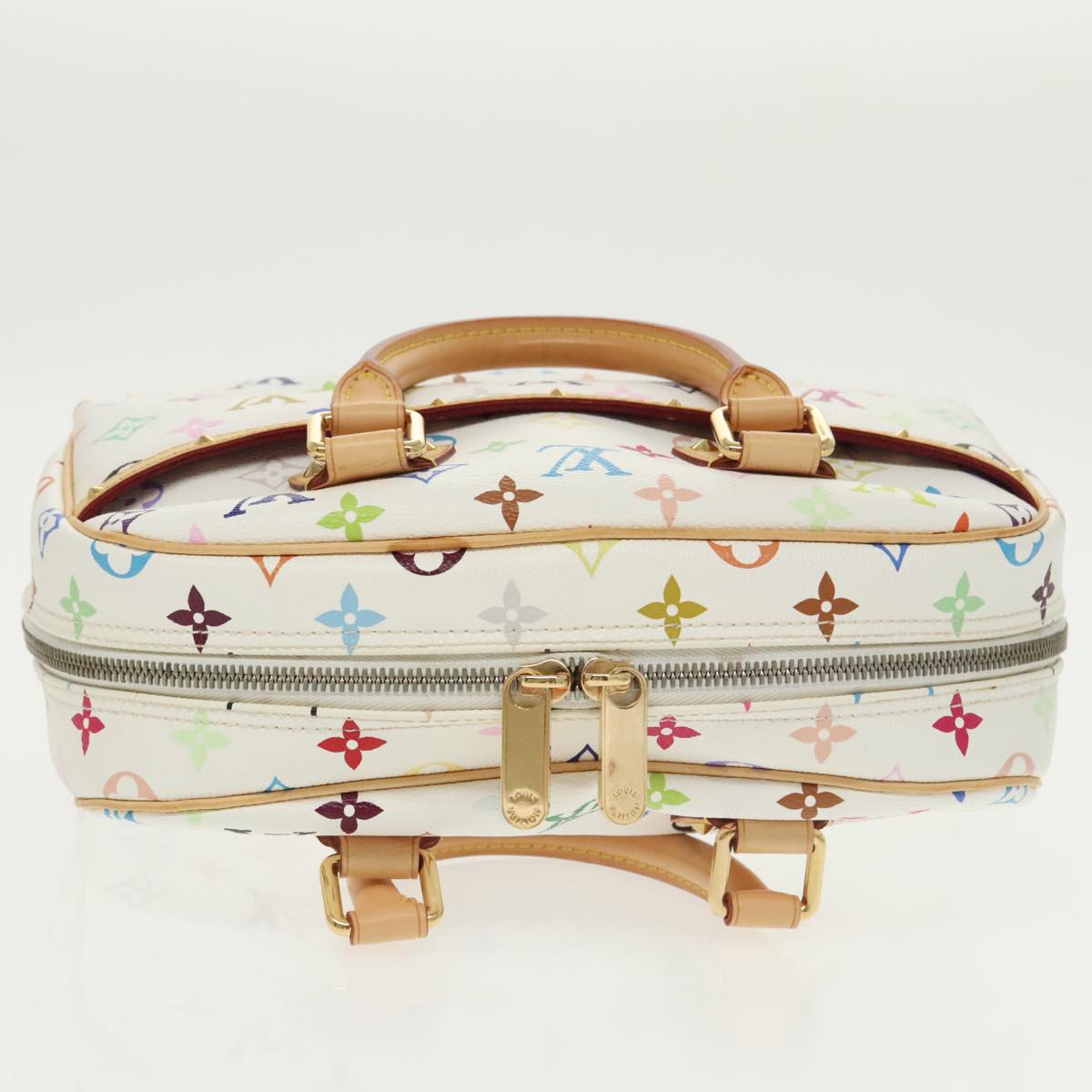 LOUIS VUITTON Monogram Multicolor Trouville Hand Bag White M92663 Auth 101311A