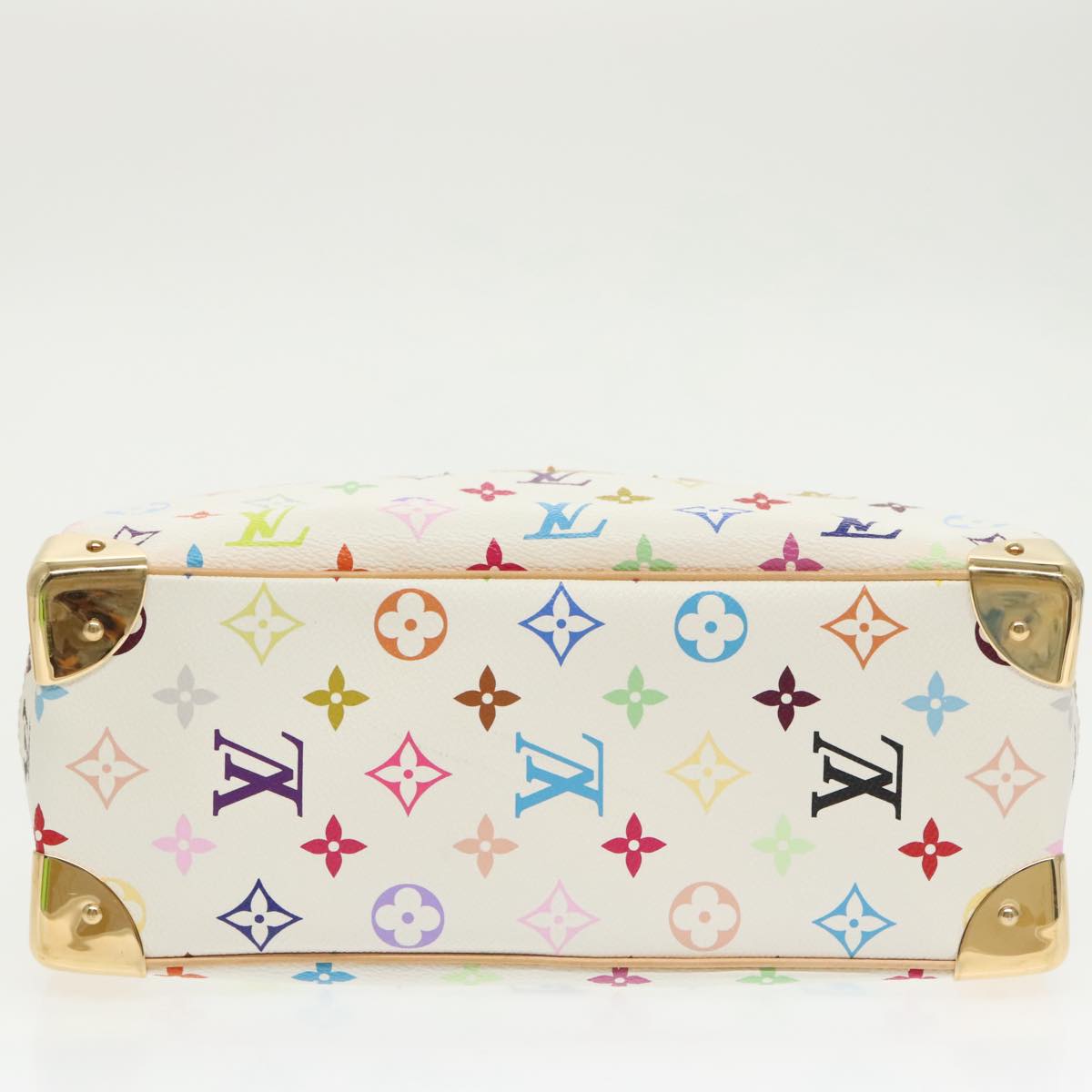 LOUIS VUITTON Monogram Multicolor Trouville Hand Bag White M92663 Auth 101311A