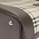 BURBERRY Nova Check Hand Bag Canvas Leather Beige Auth 101313-14