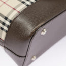 BURBERRY Nova Check Hand Bag Canvas Leather Beige Auth 101313-15