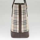 BURBERRY Nova Check Hand Bag Canvas Leather Beige Auth 101313-3