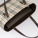 BURBERRY Nova Check Hand Bag Canvas Leather Beige Auth 101313-6