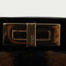 FENDI Pecan Peek A Boo Regular Hand Bag Mouton 2way Black Brown Auth 101314SV-8