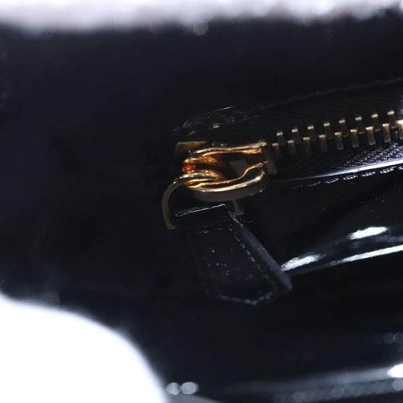 FENDI Pecan Peek A Boo Regular Hand Bag Mouton 2way Black Brown Auth 101314SV