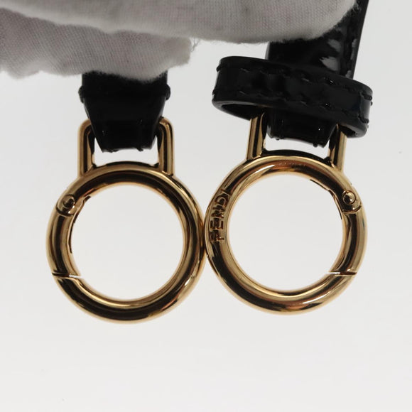 FENDI Pecan Peek A Boo Regular Hand Bag Mouton 2way Black Brown Auth 101314SV