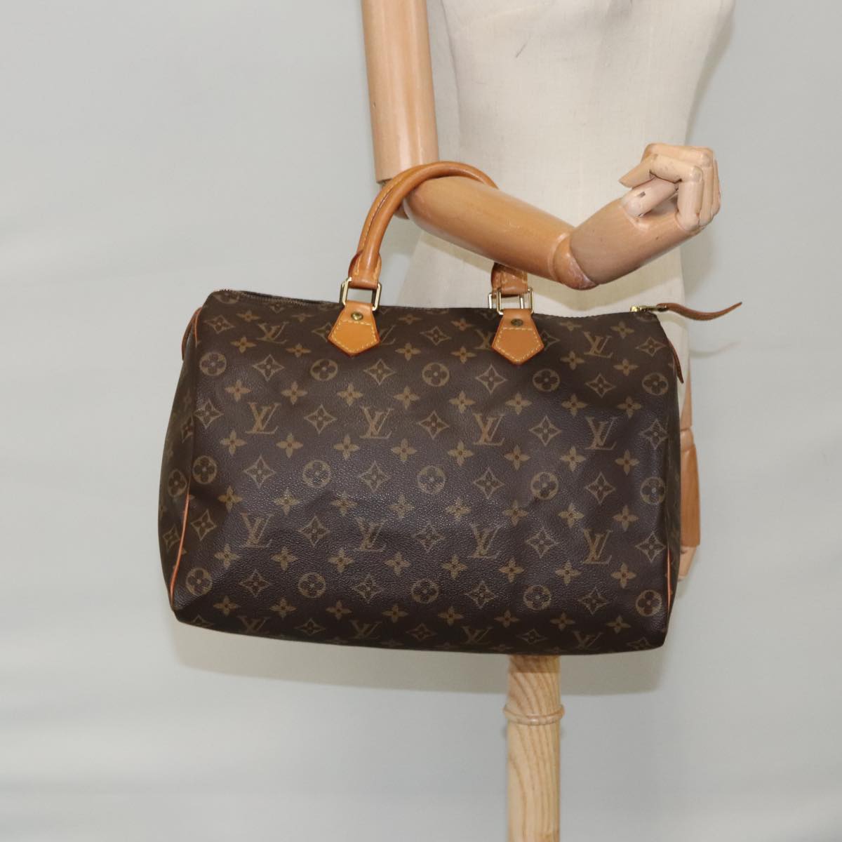 LOUIS VUITTON Monogram Speedy 35 Hand Bag M41524 LV Auth 101321