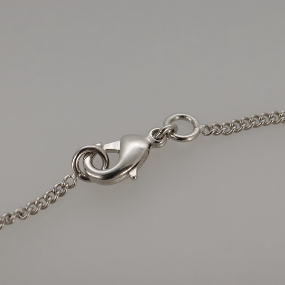 CHANEL Necklace metal Silver CC Auth 101323A