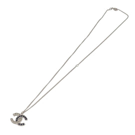 CHANEL Necklace metal Silver CC Auth 101323V