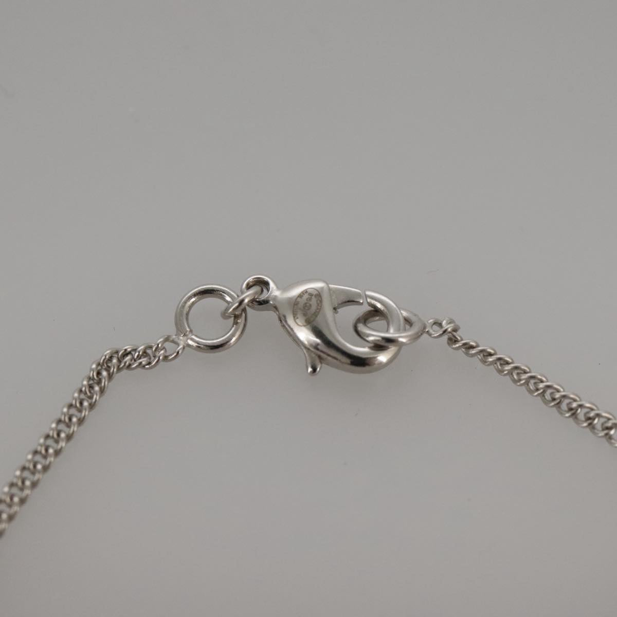 CHANEL Necklace metal Silver CC Auth 101323A