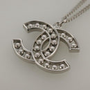 CHANEL Necklace metal Silver CC Auth 101323A-9