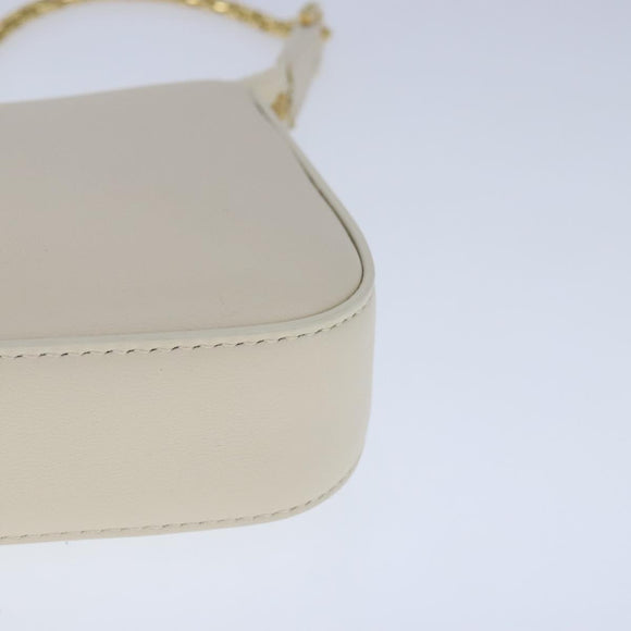 BVLGARI Serpenti Accessoiretasche Leder Weißgold Auth 101324SA