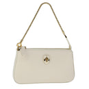 BVLGARI Serpenti Accessoiretasche Leder Weißgold Auth 101324SA-1