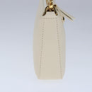 BVLGARI Serpenti Accessory Pouch Leather White Gold Auth 101324SA-3