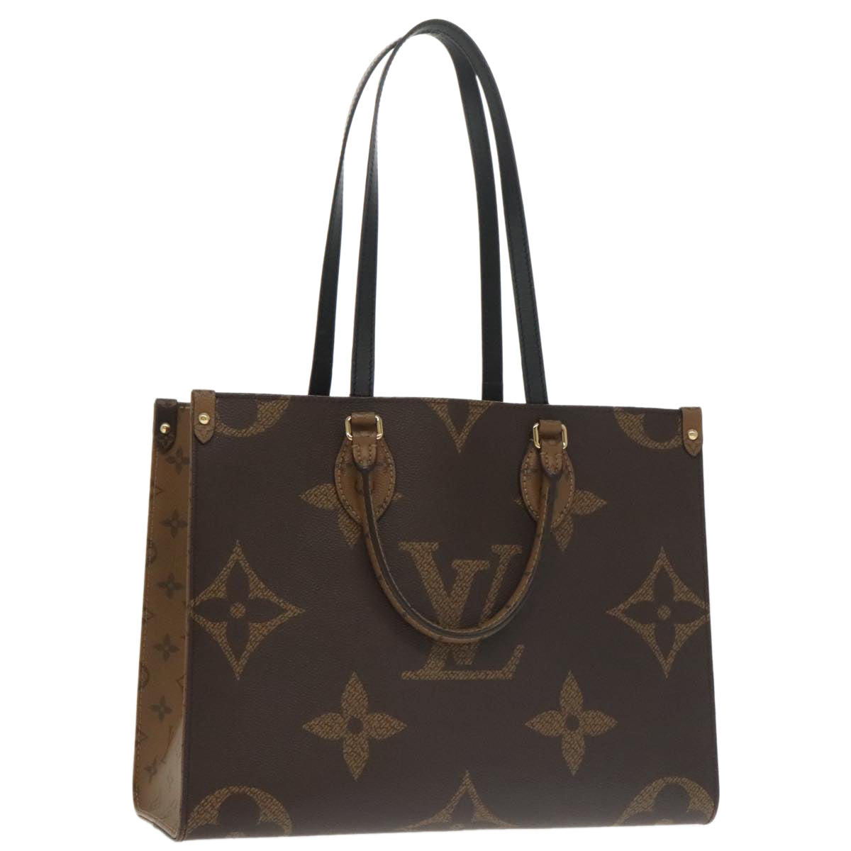 LOUIS VUITTON Monogram Reverse Giant On The Go MM Tote Bag M45321 Auth 101327SA