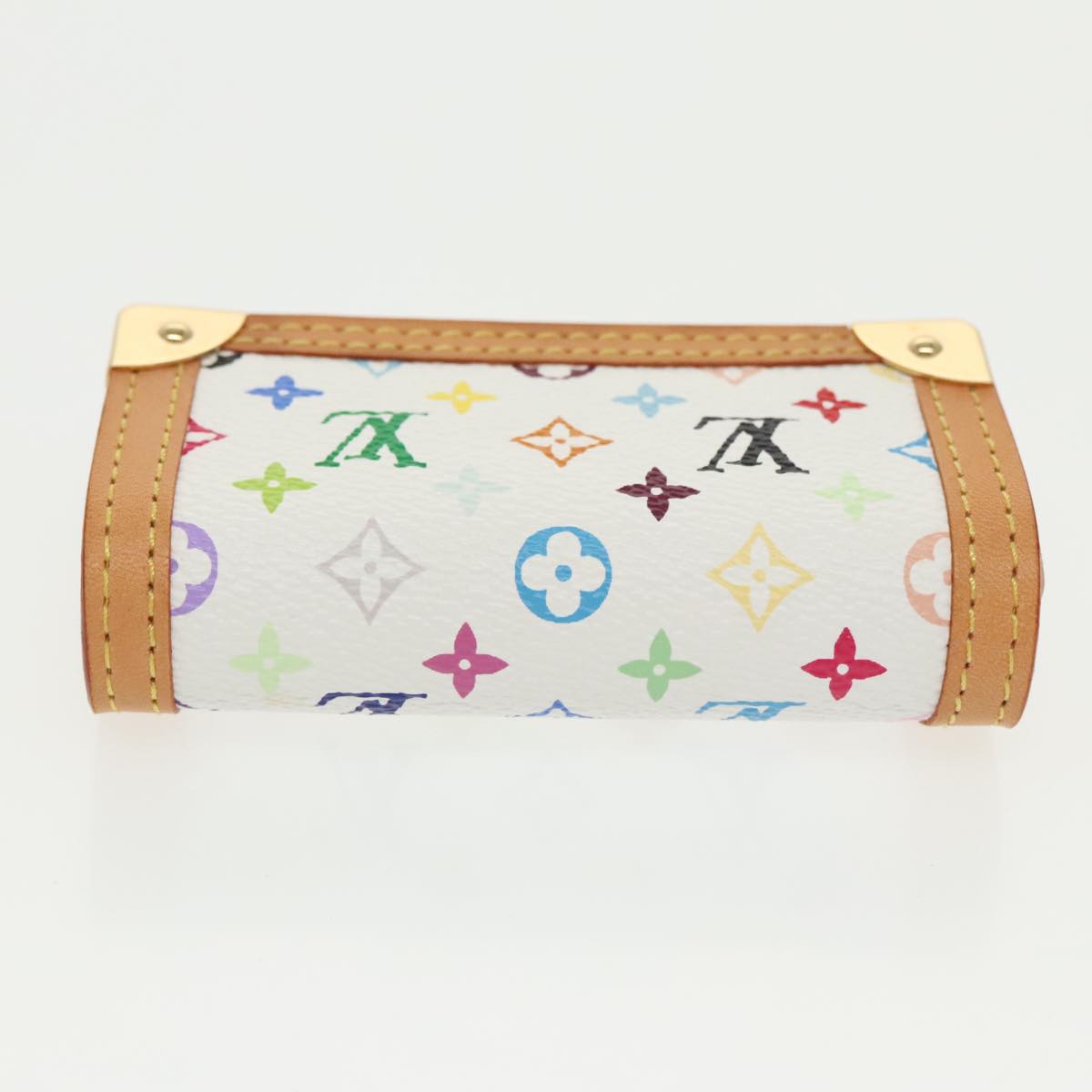 LOUIS VUITTON Monogram Multicolor Porte Monnaie Plat White M92657 Auth 101330SA