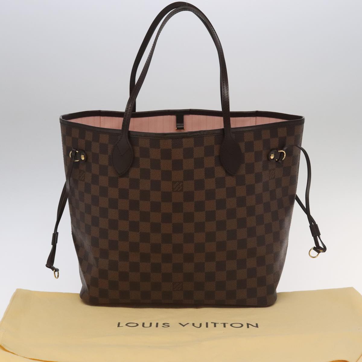 LOUIS VUITTON Damier Ebene Neverfull MM Tote Bag N51105 LV Auth 101332A