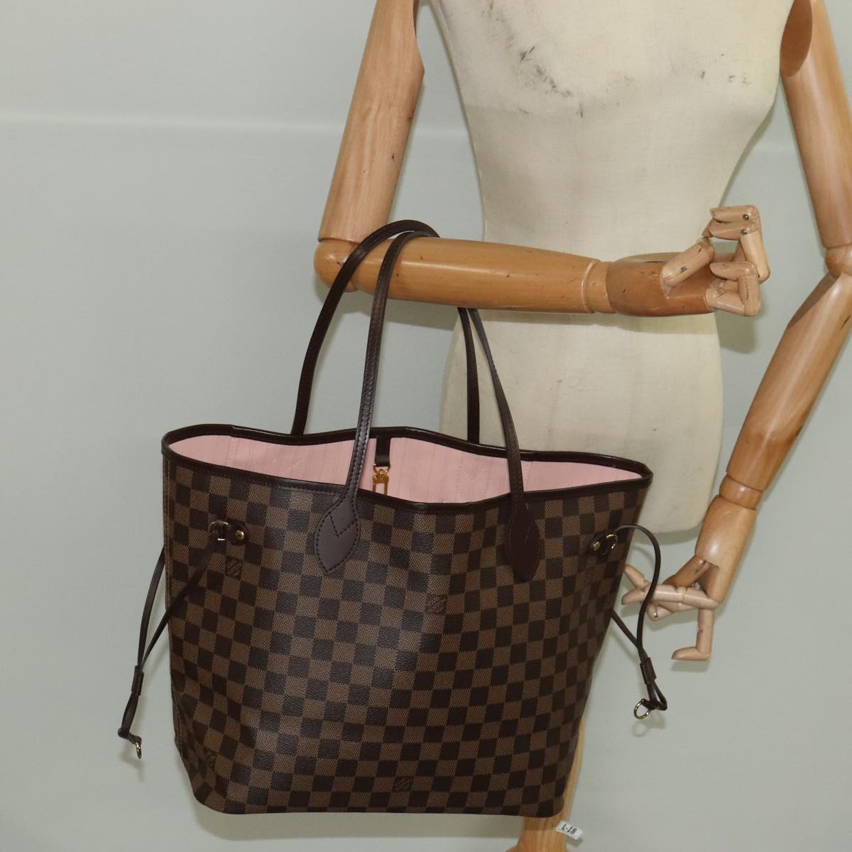 LOUIS VUITTON Damier Ebene Neverfull MM Tote Bag N51105 LV Auth 101332A