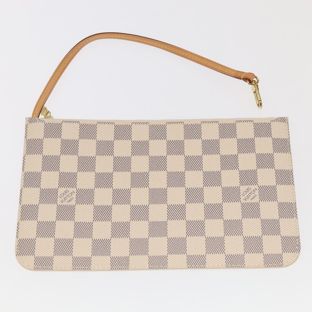 LOUIS VUITTON Damier Azur Neverfull MM Tote Bag N51107 LV Auth 101333A