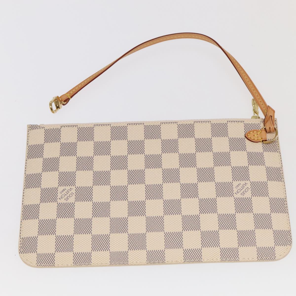 LOUIS VUITTON Damier Azur Neverfull MM Tote Bag N51107 LV Auth 101333A