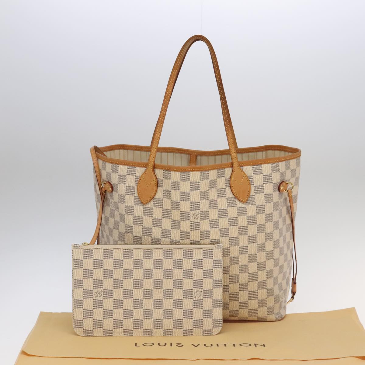 LOUIS VUITTON Damier Azur Neverfull MM Tote Bag N51107 LV Auth 101333A