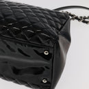 CHANEL Matelasse Chain Shoulder Bag Enamel Black CC Auth 101334AV-8