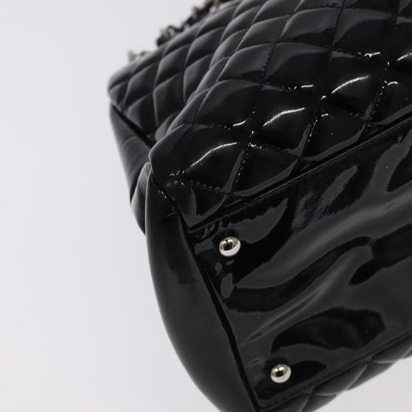 CHANEL Matelasse Chain Shoulder Bag Enamel Black CC Auth 101334AV