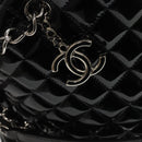 CHANEL Matelasse Chain Shoulder Bag Enamel Black CC Auth 101334AV-18