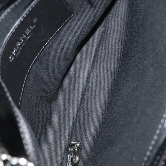 CHANEL Matelasse Chain Shoulder Bag Enamel Black CC Auth 101334AV