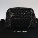CHANEL Matelasse Chain Shoulder Bag Enamel Black CC Auth 101334AV-12