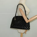 CHANEL Matelasse Chain Shoulder Bag Enamel Black CC Auth 101334AV-25
