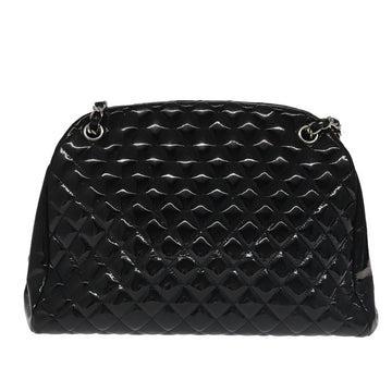 CHANEL Matelasse Chain Shoulder Bag Enamel Black CC Auth 101334AV - 0