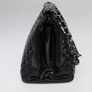 CHANEL Matelasse Chain Shoulder Bag Enamel Black CC Auth 101334AV-4