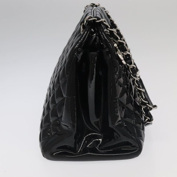 CHANEL Matelasse Chain Shoulder Bag Enamel Black CC Auth 101334AV
