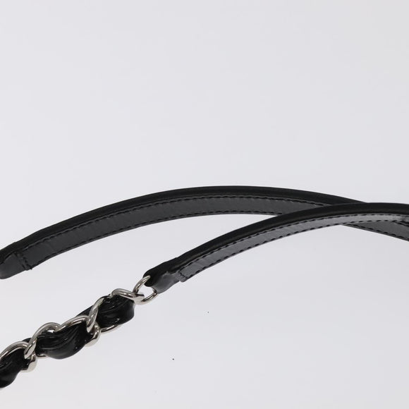 CHANEL Matelasse Chain Shoulder Bag Enamel Black CC Auth 101334AV