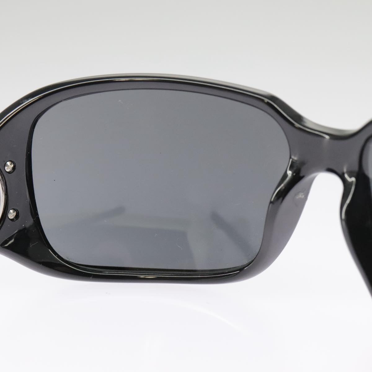 CHANEL Sunglasses plastic Black CC Auth 101335