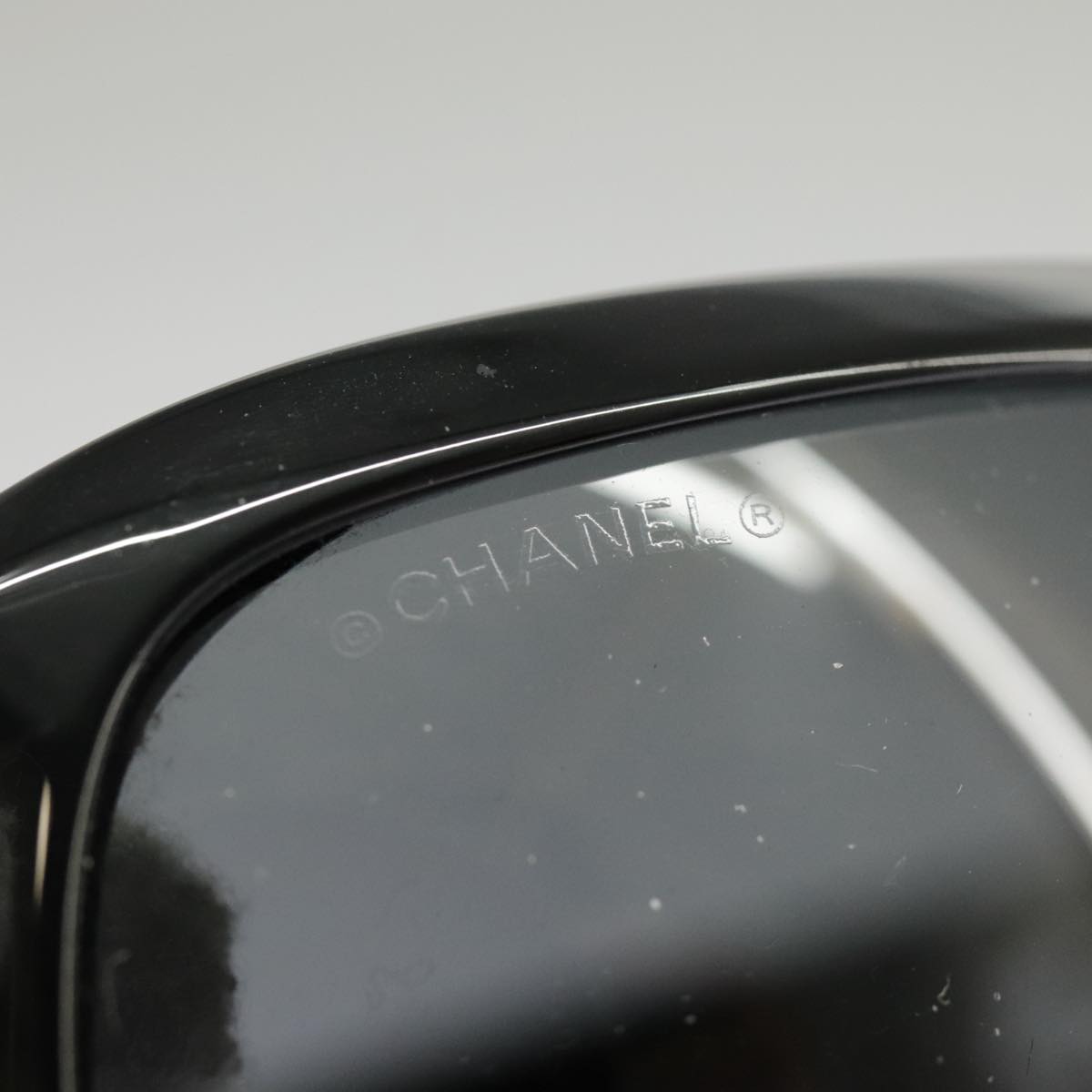 CHANEL Sunglasses plastic Black CC Auth 101335