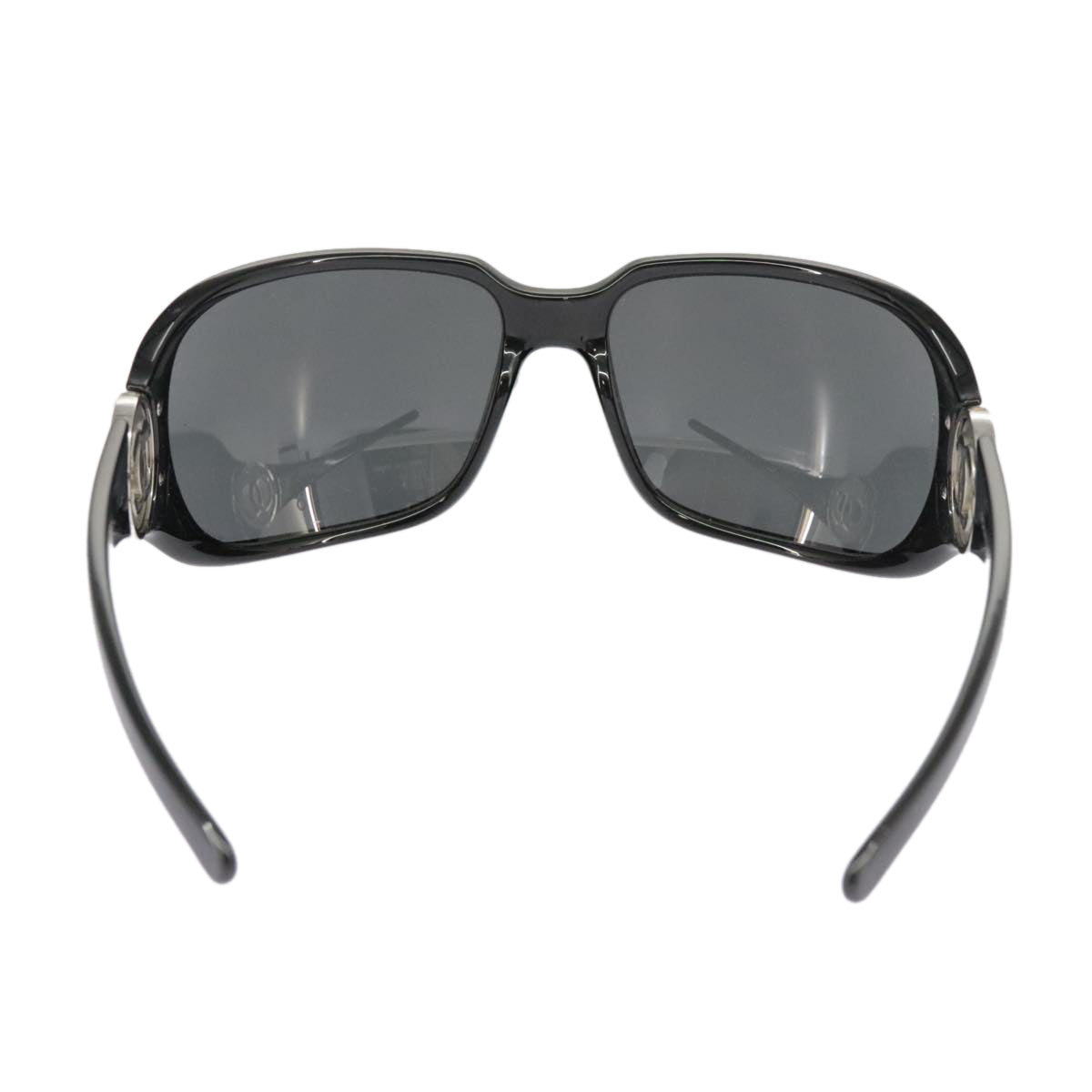 CHANEL Sunglasses plastic Black CC Auth 101335