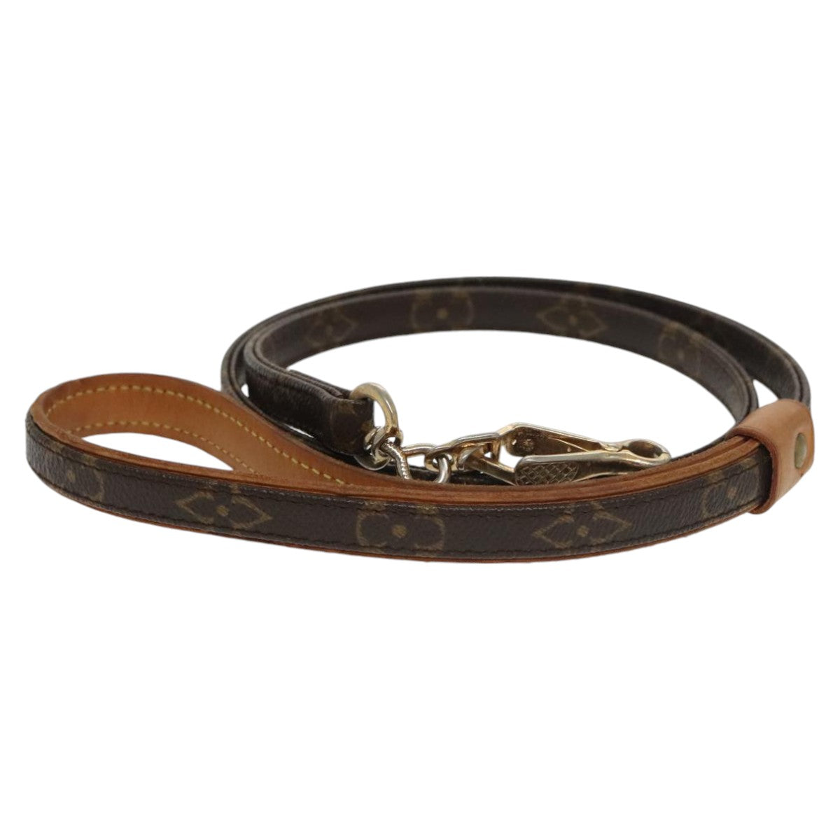 LOUIS VUITTON Monogram Less Baxter MM Dog Leash M58056 LV Auth 101341