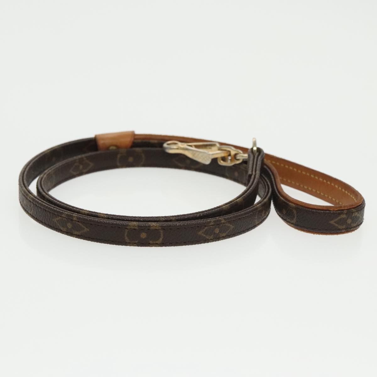 LOUIS VUITTON Monogram Less Baxter MM Dog Leash M58056 LV Auth 101341