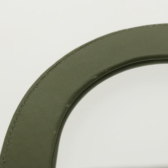 Christian Dior Canage Small Lady Dior Bag Lamb Skin 2way Green Gold Auth 101347A