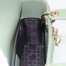 Christian Dior Canage Small Lady Dior Bag Lamb Skin 2way Green Gold Auth 101347A-22