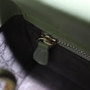 Christian Dior Canage Small Lady Dior Bag Lamb Skin 2way Green Gold Auth 101347A-24