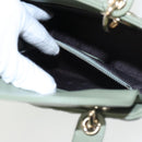 Christian Dior Canage Small Lady Dior Bag Lamb Skin 2way Green Gold Auth 101347A-25
