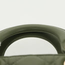 Christian Dior Canage Small Lady Dior Bag Lamb Skin 2way Green Gold Auth 101347A-14