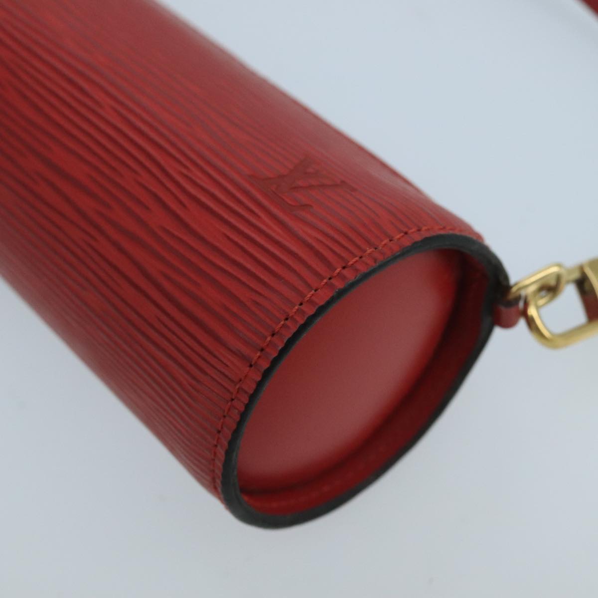 LOUIS VUITTON Epi Soufflot Pouch Accessory Pouch Red LV Auth 101361