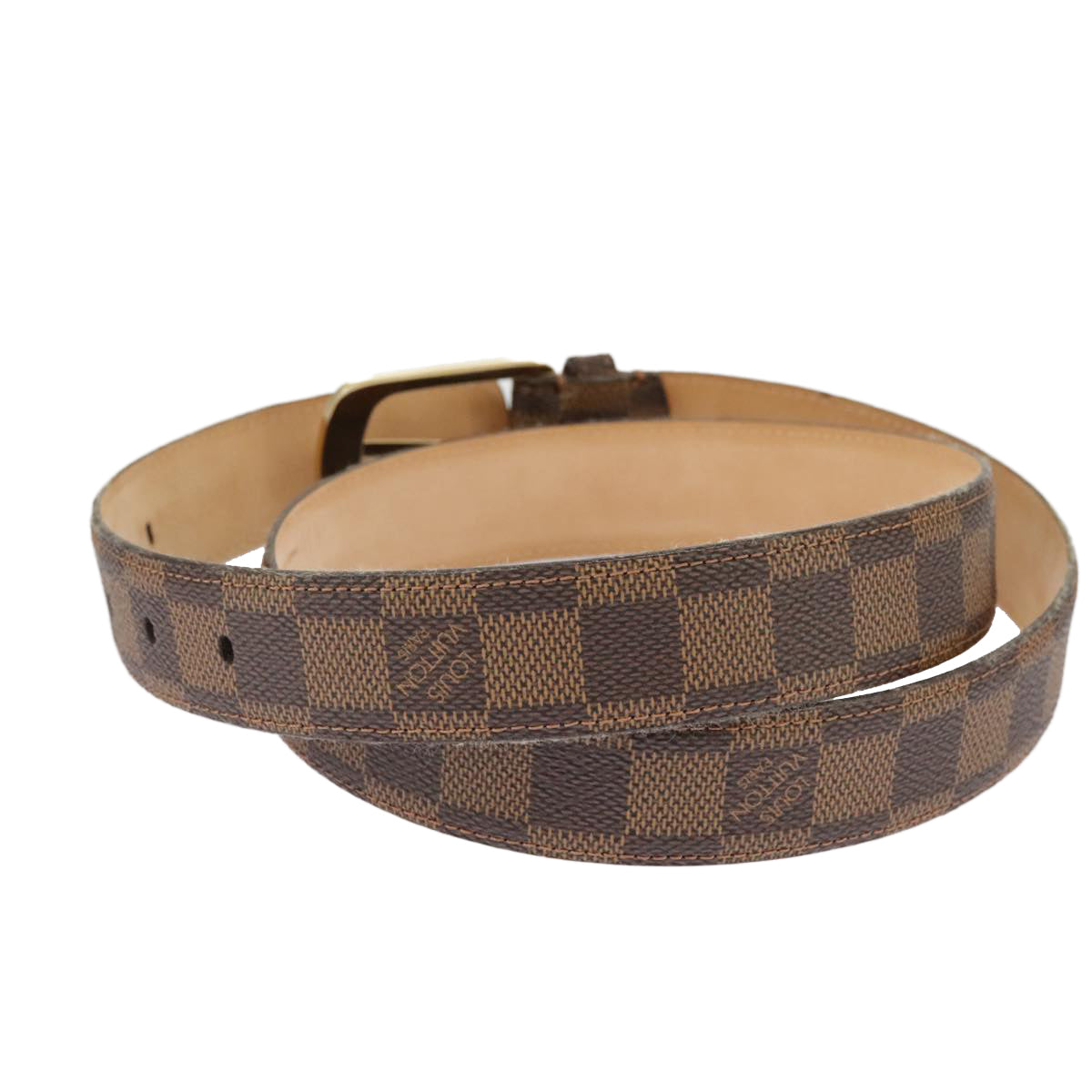 LOUIS VUITTON Damier Ebene Ceinture Ellipse Belt 40.2"" M6995 LV Auth 101362