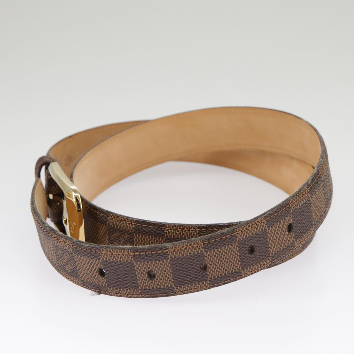 LOUIS VUITTON Damier Ebene Ceinture Ellipse Belt 40.2"" M6995 LV Auth 101362