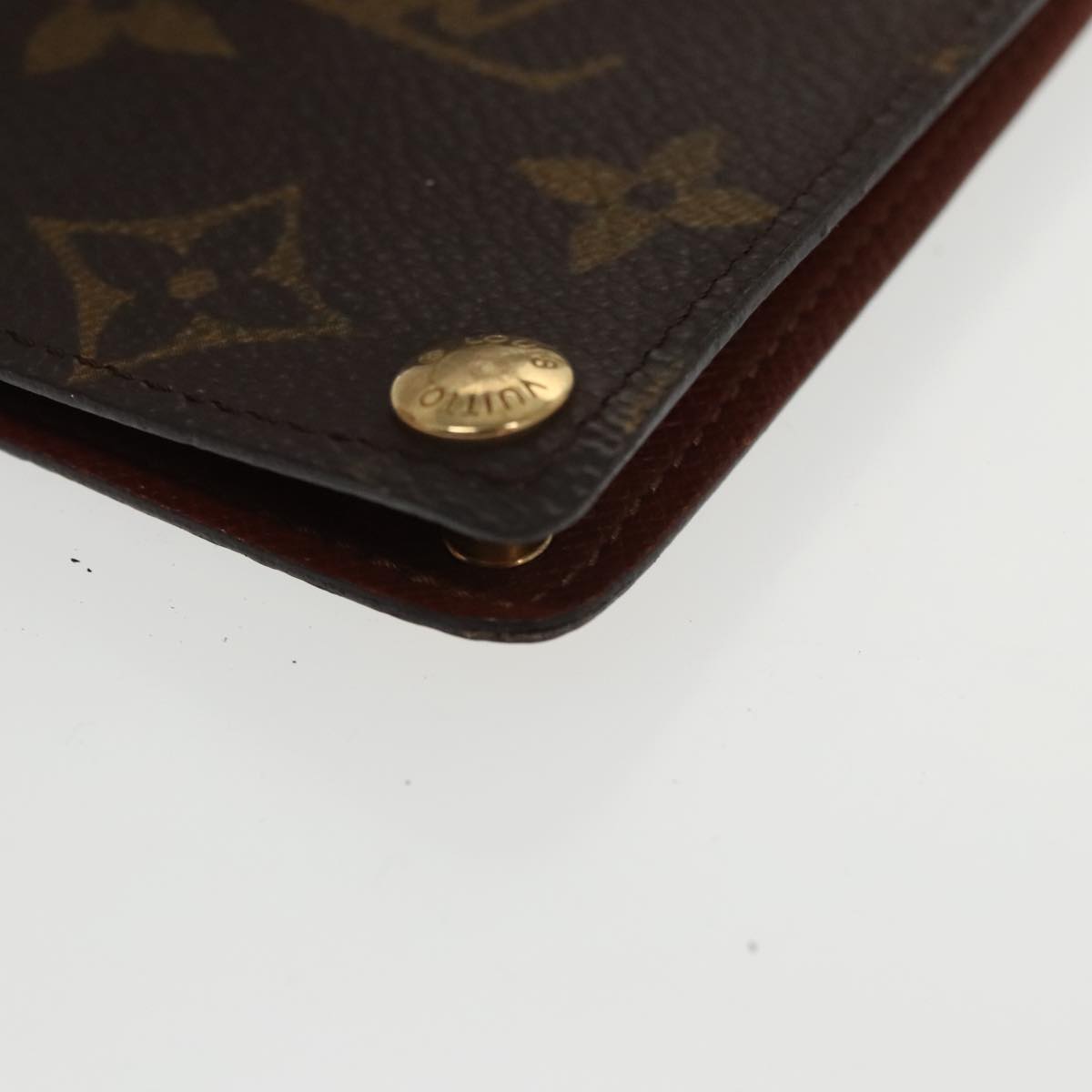 LOUIS VUITTON Monogram Porte Cartes Credit Pression Case M60937 LV Auth 101363