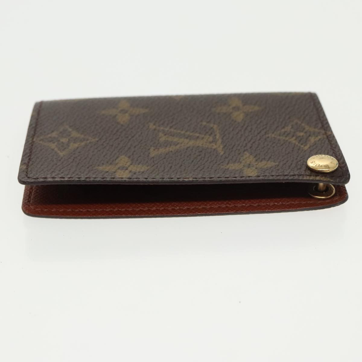 LOUIS VUITTON Monogram Porte Cartes Credit Pression Case M60937 LV Auth 101363