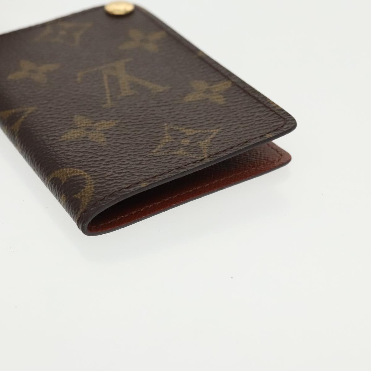 LOUIS VUITTON Monogram Porte Cartes Credit Pression Case M60937 LV Auth 101363